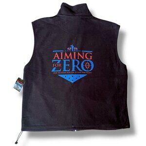 Aiming For Zero Veteran Suicide Awareness Featherlite Black Fleece Vest XL Mens